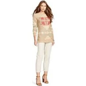 Lauren Ralph Lauren Beige and Coral Sweater